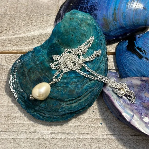 Solitaire pearl necklace #5 - Picture 8 of 8